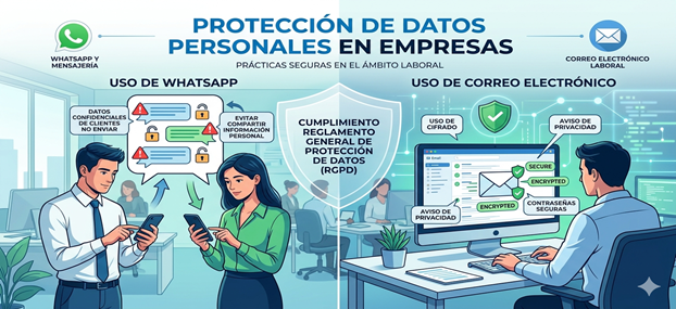 Protección de datos personales en empresas: uso de WhatsApp y correo electrónico en el ámbito laboral